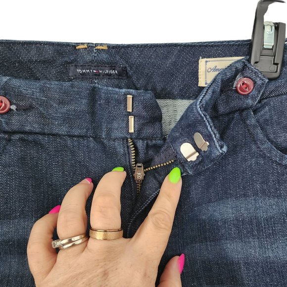 Preowned with Tags Tommy Hilfiger Womens Dark Wash Modern Rise Crop Pants Size 8 - Picture 5 of 9